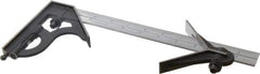 Starrett - 3 Piece, 12" Combination Square Set - 1/100, 1/32, 1/50 & 1/64" (16R) Graduation, Steel Blade, Cast Iron Center & Square Head - USA Tool & Supply