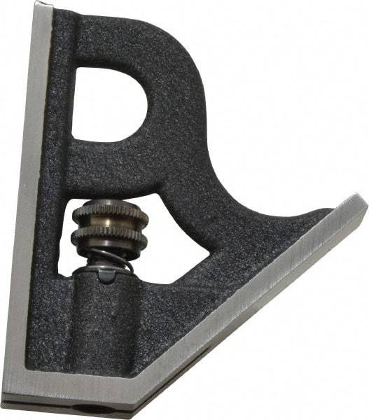 Starrett - 4 Inch Long Blade, Square Head - Black Wrinkle, Coated Cast Iron - USA Tool & Supply