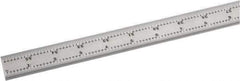 Starrett - 36 Inch Long Blade, 4R Graduation Combination Square Blade - Satin Chrome Finish, Steel, 1/64, 1/32 1/16 and 1/8 Inch Graduation - USA Tool & Supply