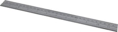 Starrett - 12 Inch Long Blade, 300mm Long Blade, English and Metric Graduation Combination Square Blade - Satin Chrome Finish, Steel, 1/64 and 1/32 Inch Graduation, 0.5 and 1mm Graduation - USA Tool & Supply