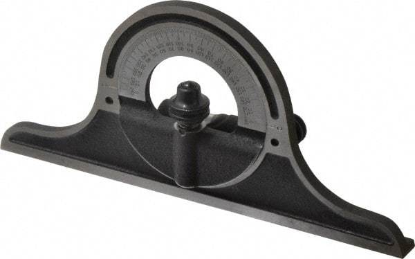 Starrett - 12 to 24 Inch Long Blade, Combination Square Protractor Head - Black Wrinkle, Chrome on Turret Coated, Cast Iron - USA Tool & Supply