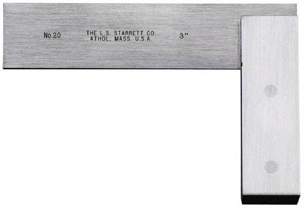 Starrett - 36" Blade Length, 20" Base Length Steel Square - 0.0025mm Accuracy - USA Tool & Supply