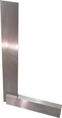 Starrett - 12" Blade Length, 7" Base Length Steel Square - 0.0025mm Accuracy - USA Tool & Supply