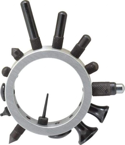 Starrett - 14 Piece, #4-48 Inch Thread, Steel, Drop Indicator Contact Point Set and Kit - Use With 25R Contact Point Set - USA Tool & Supply