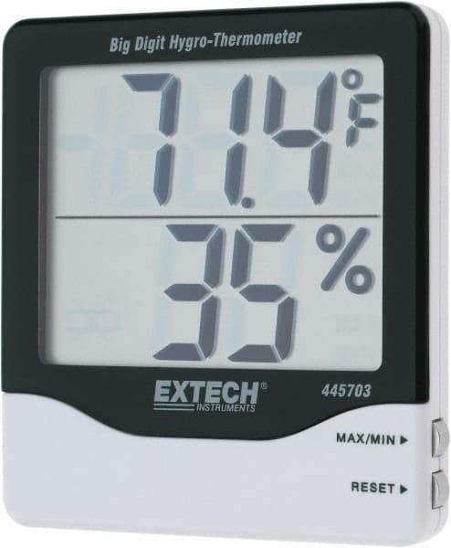 Extech - 14 to 140°F, 10 to 99% Humidity Range, Thermo-Hygrometer - 5% Relative Humidity Accuracy - USA Tool & Supply