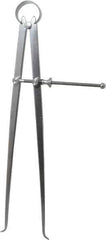 Starrett - 12 Inch Leg, Spring Joint, Steel, Polished, Inside Caliper - 12 Inch Max Measurement, 300mm Max Measurement, Flat Leg - USA Tool & Supply