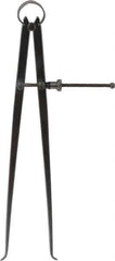 Starrett - 12 Inch Leg, Spring Joint, Steel, Polished, Inside Caliper - 12 Inch Max Measurement, 300mm Max Measurement, Flat Leg with Quick Nut Adjustment - USA Tool & Supply