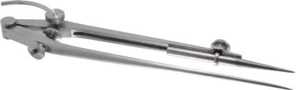 Starrett - 9 Inch Leg, Spring Joint, Steel, Polished, Divider - 12 Inch Max Measurement, 300mm Max Measurement, with Quick Nut Adjustment - USA Tool & Supply