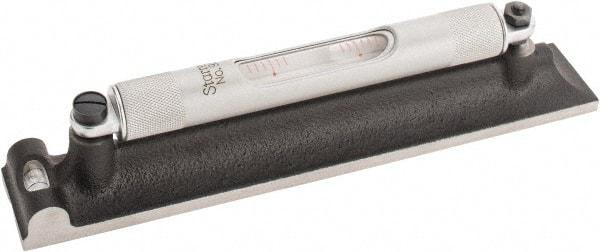 Starrett - 8" Long, 0.0050 & 0.0500" Graduation Sensitivity per 10", 2 Vials, Machinists' Level - Cast Iron, 1/64" Base Flatness, 1-5/16" Wide x 1-5/8" High - USA Tool & Supply