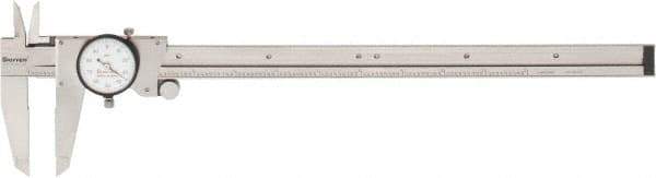 Starrett - 0" to 12" Range, 0.001" Graduation, 0.1" per Revolution, Dial Caliper - White Face, 2-1/2" Jaw Length, Accurate to 0.001" - USA Tool & Supply