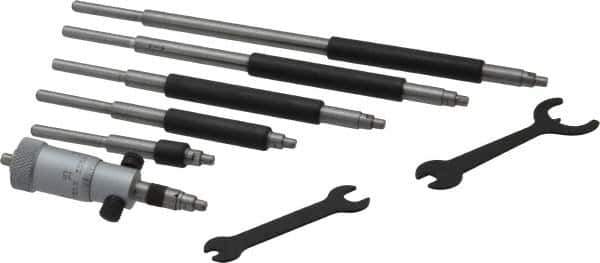 Starrett - 2 to 8", Mechanical Inside Micrometer Set - 0.001" Graduation, Friction Thimble - USA Tool & Supply
