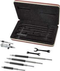 Starrett - 2 to 8", Satin Chrome Coated, Mechanical Inside Micrometer Set - 0.001" Graduation, Friction Thimble - USA Tool & Supply