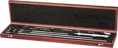 Starrett - 2 to 32", Satin Chrome Coated, Mechanical Inside Micrometer Set - 0.001" Graduation, Friction Thimble - USA Tool & Supply