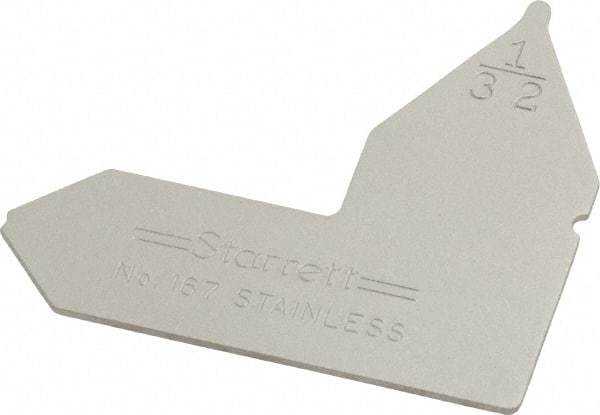 Starrett - 1/32 Inch Radius Gage - Satin Chrome Finish, Stainless Steel - USA Tool & Supply