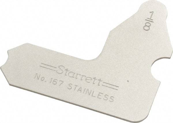 Starrett - 1/8 Inch Radius Gage - Satin Chrome Finish, Stainless Steel - USA Tool & Supply