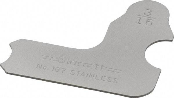 Starrett - 3/16 Inch Radius Gage - Satin Chrome Finish, Stainless Steel - USA Tool & Supply