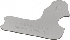 Starrett - 3/16 Inch Radius Gage - Satin Chrome Finish, Stainless Steel - USA Tool & Supply