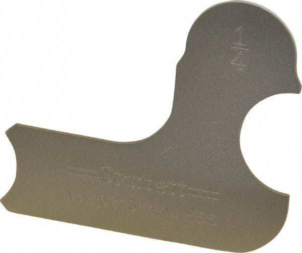 Starrett - 1/4 Inch Radius Gage - Satin Chrome Finish, Stainless Steel - USA Tool & Supply