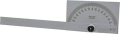 Starrett - 6 Inch Long Blade, 180° Max Measurement, 1° Dial Graduation, Rectangular Head Protractor - 0 to 180 Dial Range - USA Tool & Supply