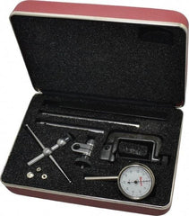 Starrett - 10 Piece, 0" to 0.2" Measuring Range, 1-7/16" Dial Diam, 0-50-0 Dial Reading, White Dial Test Indicator Kit - 0.001" Dial Graduation - USA Tool & Supply