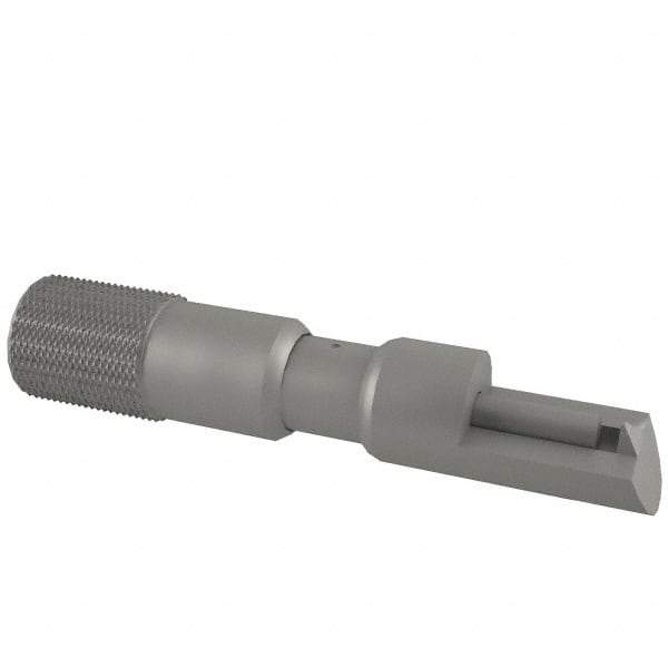 Starrett - 0 to 0.375 Inch Measurement Range, 0.001 Inch Graduation, Satin Coated Stainless Steel, Mechanical Can Seam Micrometer - Flat Spindle - USA Tool & Supply