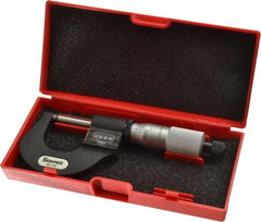 Starrett - 0 to 1" Range, 0.0001" Graduation, Mechanical Outside Micrometer - Ratchet Stop Thimble, Accurate to 0.00005", Digital Counter - USA Tool & Supply