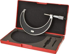 Starrett - 4 to 5" Range, 0.0001" Graduation, Mechanical Outside Micrometer - Ratchet Stop Thimble, Accurate to 0.0001" - USA Tool & Supply