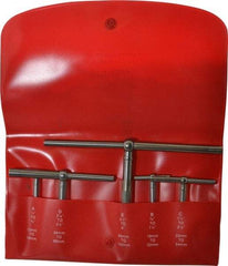 Starrett - 5 Piece, 1/2 to 6 Inch, Telescoping Gage Set - 2-3/8 and 3-1/4 Inch Long Handles, Includes Case - USA Tool & Supply
