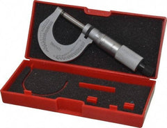 Starrett - 0 to 1" Range, 0.0001" Graduation, Mechanical Outside Micrometer - Ratchet Stop Thimble, Accurate to 0.00005" - USA Tool & Supply