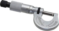 Starrett - 0 to 1/2" Range, 0.0001" Graduation, Mechanical Outside Micrometer - Ratchet Stop Thimble, Accurate to 0.00005" - USA Tool & Supply