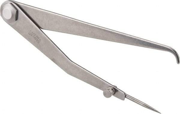 Starrett - 6 Inch Leg, Firm Joint, Steel, Polished, Hermaphrodite Caliper - 8 Inch Max Measurement, 200mm Max Measurement, Round Leg - USA Tool & Supply