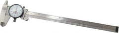 Starrett - 0" to 9" Range, 0.001" Graduation, 0.1" per Revolution, Dial Caliper - White Face, 1-1/2" Jaw Length, Accurate to 0.001" - USA Tool & Supply