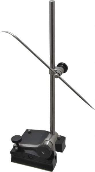 Starrett - 1 Spindle, 12 Inch Spindle Length, Surface Gage - 3-1/2 Inch Long x 3-3/16 Inch Wide Base, Hardened Steel - USA Tool & Supply