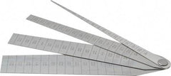 Starrett - 1/16 to 1-1/16 Inch Measurement, 4 Leaf Taper Gage - 5-1/4 Inch Long x 1 Inch Wide, Spring Tempered Steel, 1/64 Inch Graduation - USA Tool & Supply
