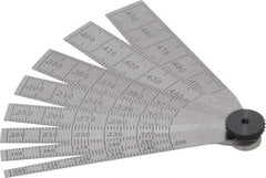 Starrett - 0.1 to 0.5 Inch Measurement, 8 Leaf Taper Gage - 2-1/2 Inch Long, Tempered Steel, 0.001 Inch Graduation - USA Tool & Supply