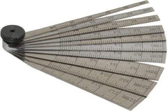 Starrett - 2 to 12mm Measurement, 10 Leaf Taper Gage - 64mm Long, Tempered Steel, 0.02mm Graduation - USA Tool & Supply