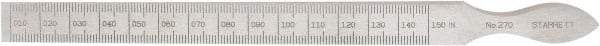 Starrett - 0.01 to 0.15 Inch Measurement, 1 Leaf Taper Gage - 6-1/4 Inch Long, Tool Steel, 0.001 Inch Graduation - USA Tool & Supply