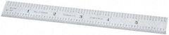 Starrett - 6" Long, 1/64, 1/50, 1/32, 1/10" Graduation, Flexible Steel Rule - 3R Graduation Style, 3/4" Wide, Silver, Satin Chrome Finish - USA Tool & Supply