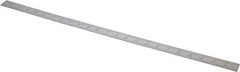 Starrett - 24" Long, 1/64, 1/50, 1/32, 1/10" Graduation, Flexible Steel Rule - 3R Graduation Style, 1" Wide, Silver, Satin Chrome Finish - USA Tool & Supply