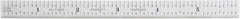 Starrett - 6" Long, 1/100, 1/64, 1/32, 1/10" Graduation, Flexible Steel Rule - 5R Graduation Style, 1/2" Wide, Silver, Satin Chrome Finish - USA Tool & Supply