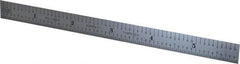Starrett - 6" Long, 1/50, 1/10" Graduation, Flexible Steel Rule - 6R Graduation Style, 1/2" Wide, Silver, Satin Chrome Finish - USA Tool & Supply