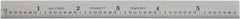 Starrett - 6" Long, 1/64, 1/32, 1/16" Graduation, Flexible Steel Rule - 9R Graduation Style, 1/2" Wide, Silver, Satin Chrome Finish - USA Tool & Supply