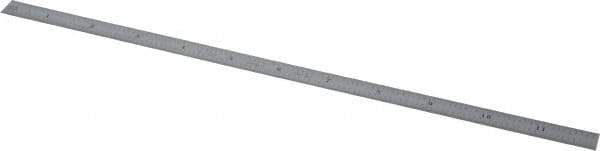 Starrett - 12" Long, 1/100, 1/64, 1/50, 1/32" Graduation, Flexible Steel Rule - 16R Graduation Style, 1/2" Wide, Silver, Satin Chrome Finish - USA Tool & Supply