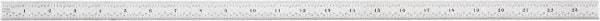 Starrett - 24" Long, 1/100, 1/64, 1/50, 1/32" Graduation, Flexible Steel Rule - 16R Graduation Style, 3/4" Wide, Silver, Satin Chrome Finish - USA Tool & Supply
