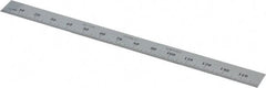 Starrett - 150mm Long, 0.5, 1mm Graduation, Flexible Steel Rule - Metric Graduation Style, 1/2" Wide, Silver, Satin Chrome Finish - USA Tool & Supply