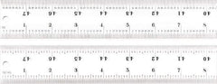 Starrett - 48" Long, 1/100, 1/64, 1/50, 1/32" Graduation, Rigid Spring Steel Rule - 16R Graduation Style, 1-1/2" Wide, Silver, Satin Chrome Finish - USA Tool & Supply