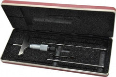 Starrett - 0 to 3" Range, 3 Rod, Mechanical Depth Micrometer - Plain Thimble, 2-1/2" Base Length, 0.01mm Graduation, 1/8" Rod Diam - USA Tool & Supply