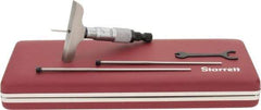 Starrett - 0 to 3" Range, 3 Rod, Mechanical Depth Micrometer - Ratchet Stop Thimble, 2-1/2" Base Length, 0.01mm Graduation, 1/8" Rod Diam - USA Tool & Supply