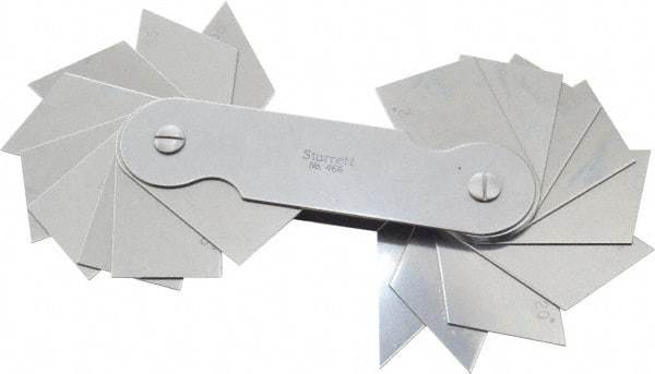 Starrett - 18 Piece Spring Steel Angle Gage Set - 2 to 45° Primary Angle - USA Tool & Supply