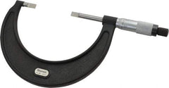 Starrett - 2" to 3" Mechanical Satin Chrome Coated Blade Micrometer - 0.001" Graduation, 1/32" Blade Thickness, Speeder Thimble - USA Tool & Supply